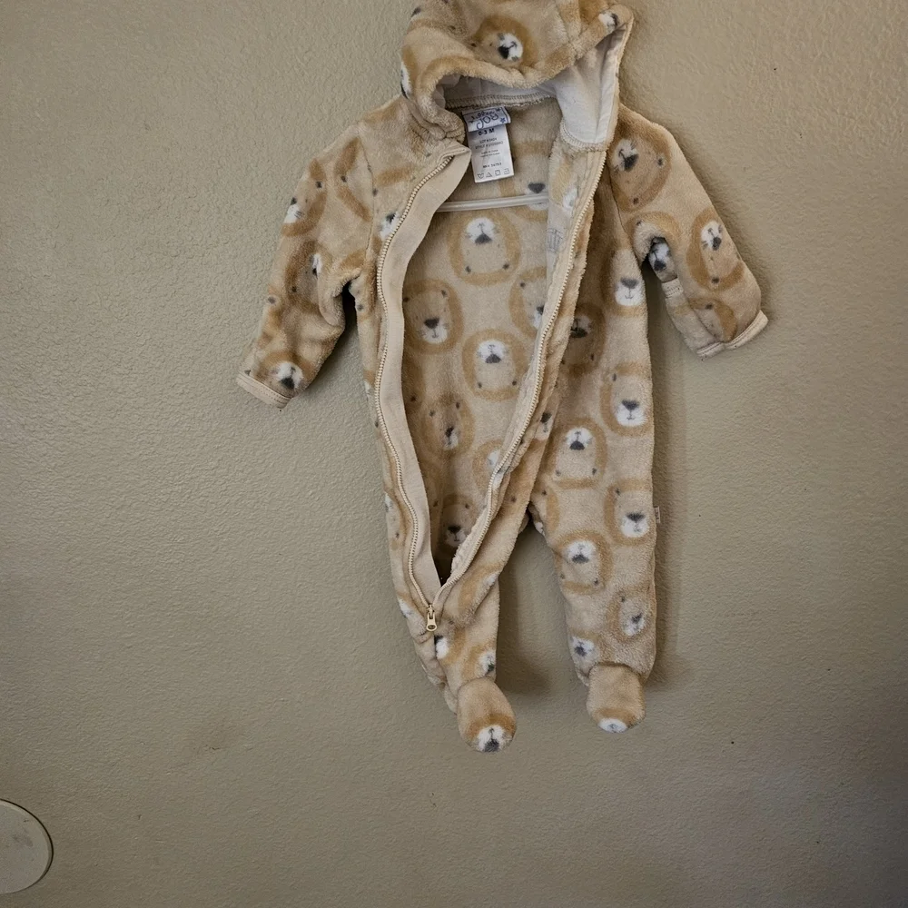 Cozy Tan Bear Kids Footie